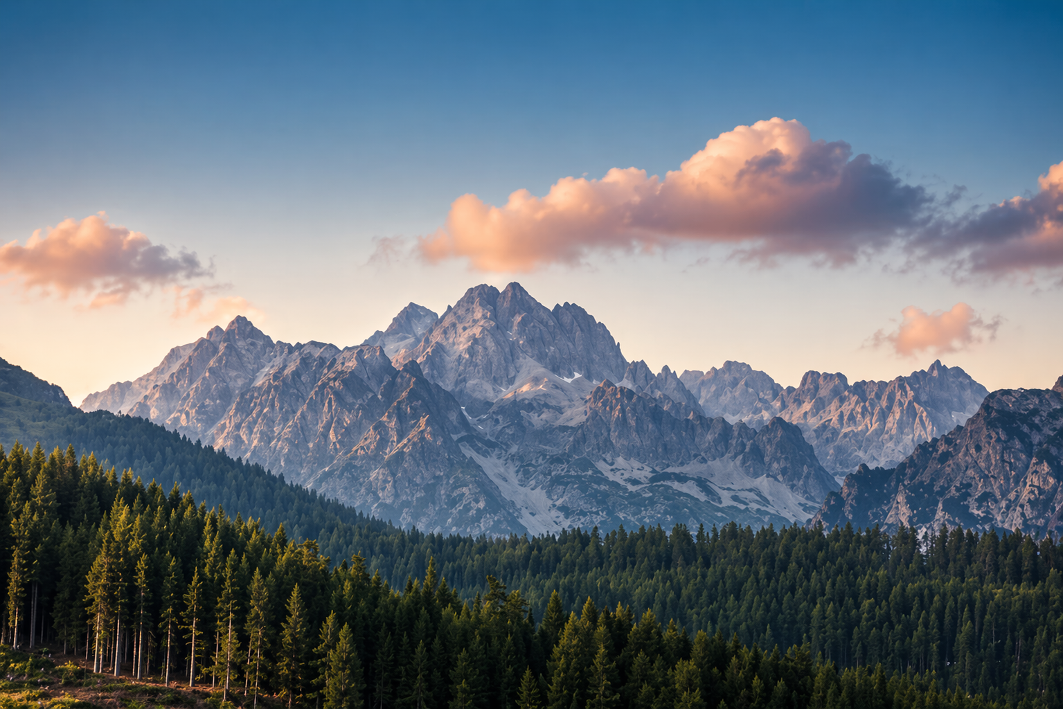 Panorama Tatr widoczna z Kościeliska